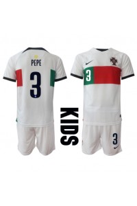 Portugal Pepe #3 Babytruitje Uit tenue Kind WK 2022 Korte Mouw (+ Korte broeken)